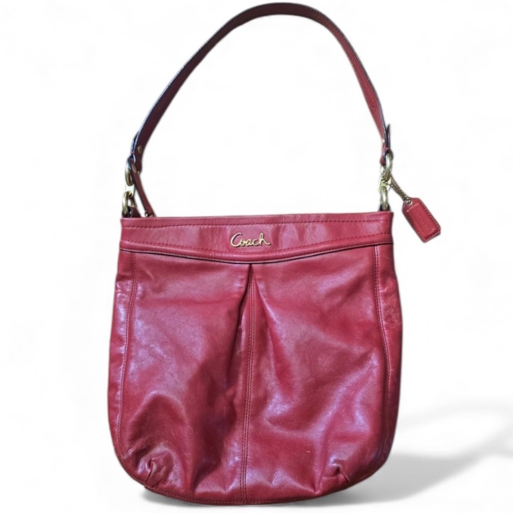 Coach Madison Maggie 41964 Red Leather Shoulder Bag Purse - Picture 2 of 14